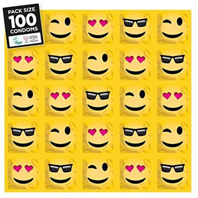 EXS Condoms Emoji Condoms 100 Pack 1530 Gr EXS Condoms Emoji Condoms 100 Pack 1530 Gr
