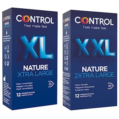 CONTROL Kit Prova La Tua Taglia Cofanetto Composto da 1 Confezione di 12 Preservativi XL e 12 Preservativi XXL, 24 Profilattici CONTROL Kit Prova La Tua Taglia Cofanetto Composto da 1 Confezione di 12 Preservativi XL e 12 Preservativi XXL, 24 Profilattici