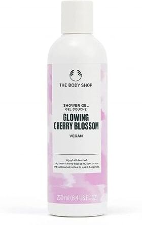 The Body Shop Gel Doccia Glowing Cherry Blossom, Prodotto Vegano e Certificato, 92% di Ingredienti Naturali, Profumo Floreale, Flacone in Plastica Riciclata, 250ml