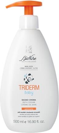 BioNike Triderm Baby Bagno Crema Neonato e Bambino Deterge Delicatamente e Protegge Pelli Secche e Irritate, per Idratazione e Morbidezza, 500 ml