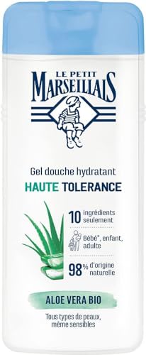 Le Petit Marseillais Gel Doccia Idratante Alta Tolleranza Aloe Vera Bio (flacone da 400 ml) – 98% di ingredienti di origine naturale – Per tutti i tipi di pelle, anche sensibili