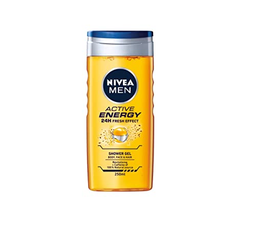 NIVEA Shower Gel da uomo, 250 ml, Active Energy (confezione da 3)