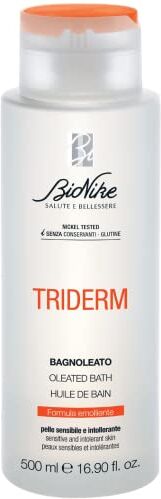 BioNike Triderm Bagnoleato Emolliente, Olio Doccia Delicato per Pelli Sensibili, Detergente Corpo ad Azione Protettiva e Idratante, Dona Morbidezza alla Pelle, 500 ml