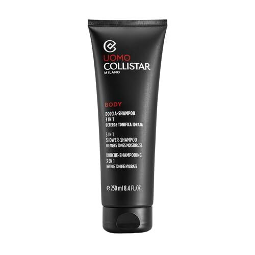 Collistar Linea Uomo Doccia-Shampoo 3 in 1, Un gel che deterge il corpo, lava i capelli, idrata e conferisce morbidezza alla pelle e ai capelli, 250ml
