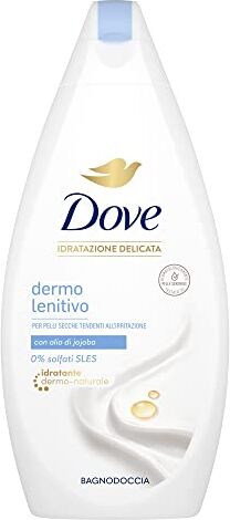 Dove , Bagnodoccia Dermo-Lenitivo, con Idratante Dermo-Naturale, Pelle Morbida e Idratata Dopo Ogni Doccia, Dermatologicamente Testato, Delicato sul Microbioma, 92% Biodegradabile, 450 ml