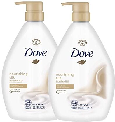 Dove Bagnodoccia   Bagnoschiuma Nutriente 1000 ml   Nourishing Silk   CON POMPETTA INTEGRATA   PACCO DA 2