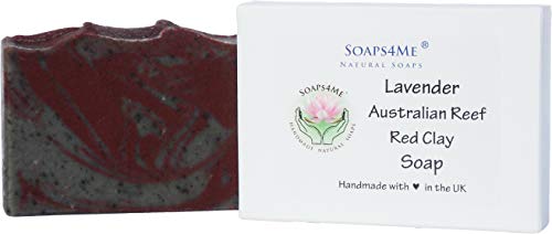 ATTIS Handmade Natural Body Products Attis lavanda sapone argilla naturale fatto a mano (1PC)   fango del Mar Morto argilla   Australian Reef Red Clay   olio essenziale di lavanda burro d.