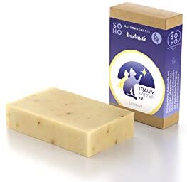 SOHO Naturkosmetik Sapone doccia "Soap For Hope", gel doccia solido con lavanda, sapone vegano per corpo e mani (100 g)