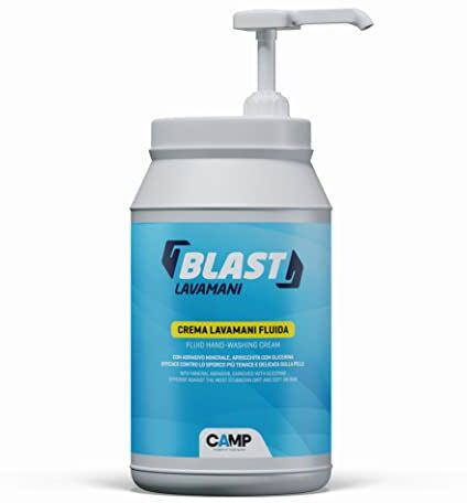 CAMP BLAST Crema Lavamani Fluida, con Abrasivi Naturali, Detergente e Sgrassante, con Dosatore, 2000 ml