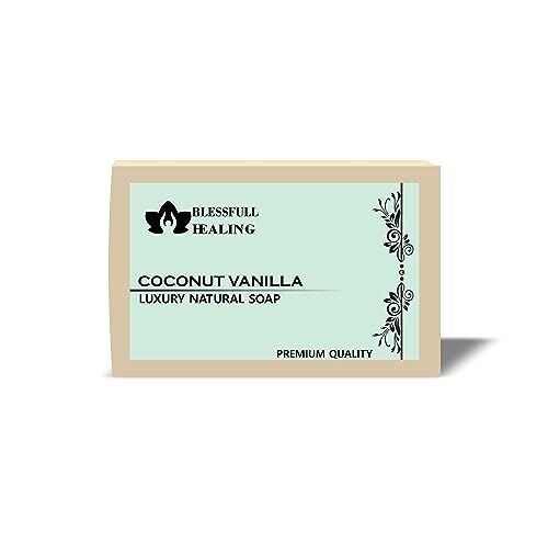 Blessfull Healing Organic Coconut Vanilla Sapone naturale fatto a mano di lusso (125 grammi / 4,4 once) (confezione da 1)