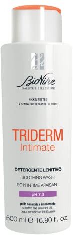 BioNike Triderm Intimate Detergente Intimo Lenitivo PH 7 per Pelli Sensibili e Intolleranti, Azione Lenitiva e Deodorante, Allevia Rossori e Irritazioni, Dona Idratazione e Freschezza alla Pelle