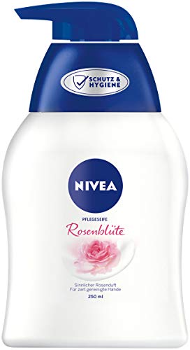 NIVEA Rose Blossom Care Soap (250 ml), sapone liquido nutriente per mani notevolmente morbide e morbide, sapone per le mani con pH delicato sulla pelle con profumo di petali di rosa