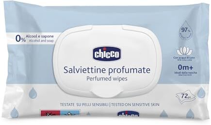 Chicco Salviette Neonato Detergenti Multiuso Con Clip, Senza Alcool, Profumate, Adatte per Pelli Sensibili, con flip 2024, Megapack da 864 Salviette, 12 Confezioni da 72 Salviettine