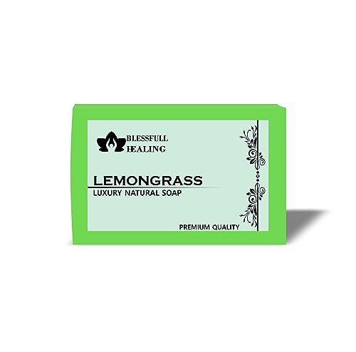 Blessfull Healing Organic Lemongrass Sapone Naturale Fatto A Mano Di Lusso (125 Grammi / 4,4 OZ) (Confezione Da 1)
