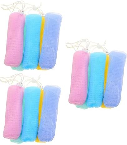 FRCOLOR 15 Pezzi Borsa a rete per sapone schiumogeno Portasapone in tessuto Portasapone da viaggio bolla rete a bolle articoli per la doccia sacchetto di sapone pp