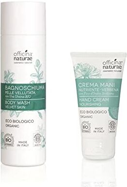 Generico Officina Naturae Kit Bagnoschiuma Pelle Vellutata 200 ml + Crema Mani Nutriente Verbena 50 ml Bio Sostenibile Vegan