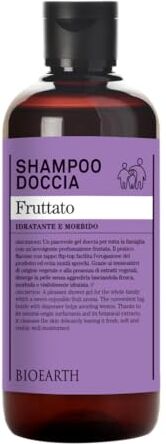 Bioearth Shampoo Doccia Fruttato Family Eco Vegan 500 ml Estratto Di Ribes Nero E Mirtillo