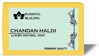 Blessfull Healing Organic Chandan Haldi Sapone naturale fatto a mano di lusso (125 grammi / 4,4 once) (confezione da 1)