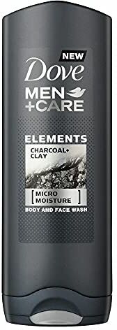 Dove BWMCC, Men + Care, Gel corpo e viso Elements, Charcoal + clay, 250 ml