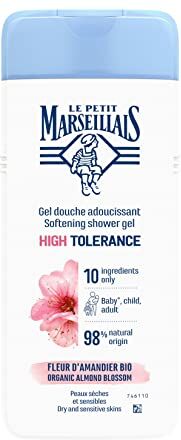 Le Petit Marseillais Gel doccia delicato ad alta tolleranza, fiori di mandorle biologici (400 ml), doccia delicato per pelli secche, sensibili, senza sapone e senza coloranti