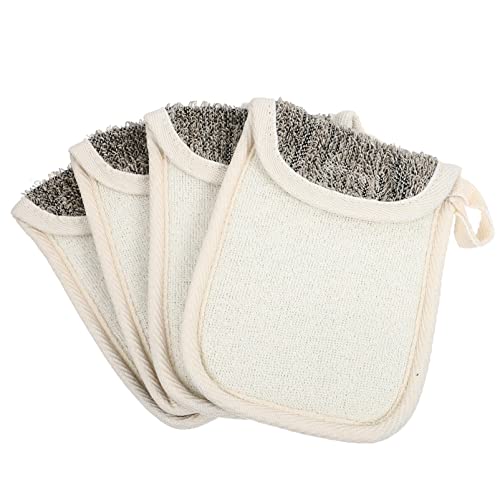 FOMIYES 4 Pz Borsa Per Sapone in Lino Nero Borsa a Rete Esfoliante Risparmiatore Di Sapone Per La Pulizia Del Corpo Sacchetto Di Sapone in Sisal Schiuma Viso Luffa Viaggiare Manuale