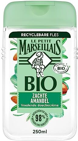 Le Petit Marseillais crema doccia nutriente con morbida mandorla bio, formula biodegradabile e pH neutro per la pelle, 12x250 ml