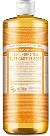 Dr. Bronner's Saponi Liquidi Biologici Agrumi Almeno 70% Biologico, 32 Oz