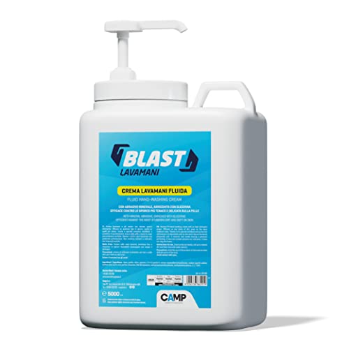 CAMP BLAST Crema Lavamani Fluida, con Abrasivi Naturali, Detergente e Sgrassante, con Dosatore, 5000 ml