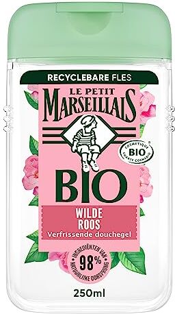 Le Petit Marseillais rinfrescante gel doccia biologico con rosa selvatica bio, formula biologica certificata e dermatologicamente testato, 12 x 250 ml