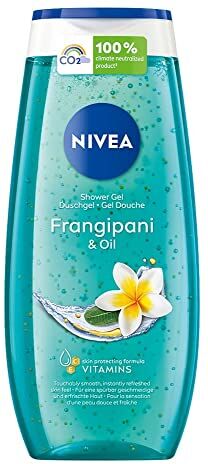 NIVEA Frangipani & Oil Gel doccia (250 ml), pH neutro, con profumo tonificante di fiori di Frangipani, doccia coccolata con perle di olio nutrienti