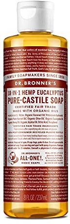 Dr. Bronner's DR BRONNERS Sapone liquido biologico all'eucalipto Castiglia, 237 ml, confezione da 1