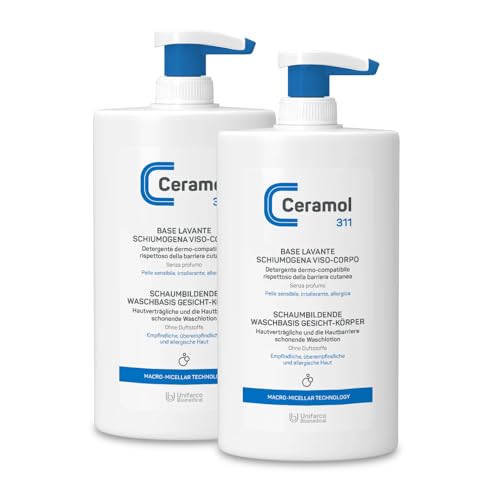 Generico Ceramol base lavante schiumogena per pelle sensibile e intollerante, 2x 400ml