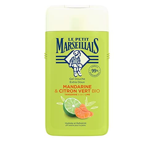 Le Petit Marseillais Gel doccia Mandarino & Lime BIO (250 ml), doccia per la cura a pH neutro e delicata doccia aromatica con profumo particolarmente gradevole, idrata e rinfresca