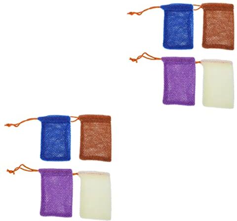 FRCOLOR 8 Pz Rete Schiumogena Per Sacchetti Di Sapone Rete Per Schiuma Di Sapone Sacchetto Di Sapone Per La Doccia Sacchetto Di Bolle Di Sapone Nylon Salvietta Da Bagno Fare Un Bagno