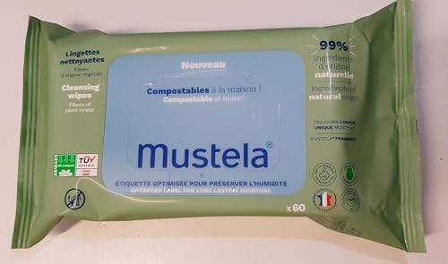 Generic SALVIETTA DETERGENTE 60 pz, verde compostabile -Mustela