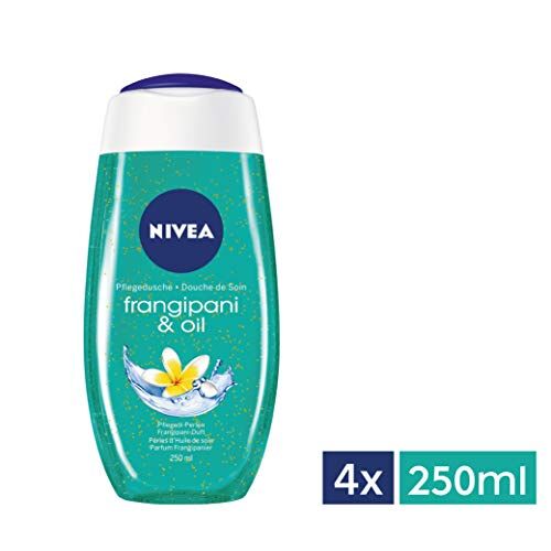 Nivea , Gel doccia Frangipani & Oil, con perle d'olio e Frangipani, 4 pz. da 250 ml