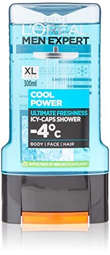 L'ORÉAL L'Oreal Men Expert Cool Power Gel doccia per uomo, Bulk Buy, 300 ml (confezione da 6)