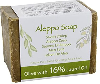 Amity Sapone naturale di Aleppo (sapone tradizionale di Aleppo fatto a mano) a base d'olio d'oliva e d’alloro 200g