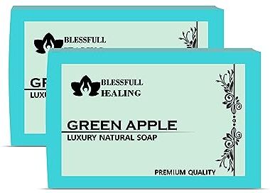 Blessfull Healing Organic Green Apple Sapone Naturale Fatto A Mano Di Lusso (125 Grammi / 4,4 OZ) (Confezione Da 2)