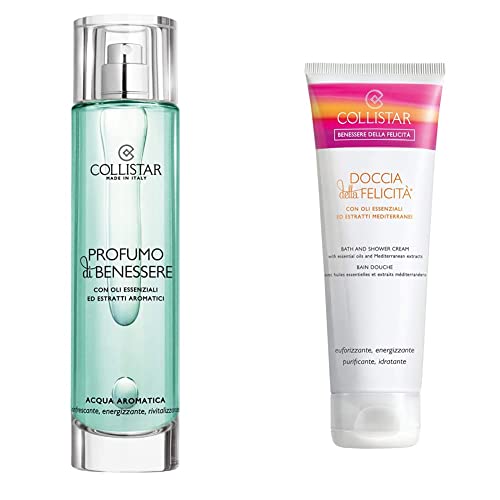 Collistar Profumo di Benessere, Profumo fresco e fiorito ricco di essenze aromatiche, 100 ml & Doccia della Felicità,Crema-doccia che lascia la pelle morbida, tonificata e profumata, 250ml