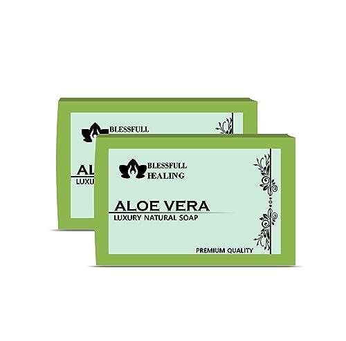 Blessfull Healing Organic Aloe Vera Sapone Naturale Fatto A Mano Di Lusso (125 Grammi / 4,4 OZ) (Confezione Da 2)