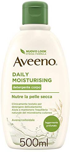 Aveeno Daily Moisturising Detergente Corpo, Bagnoschiuma Idratante dal Profumo Delicato, Docciaschiuma per Pelli da Normali a Secche, Bagnodoccia con Avena Colloidale Prebiotica, 500 ml