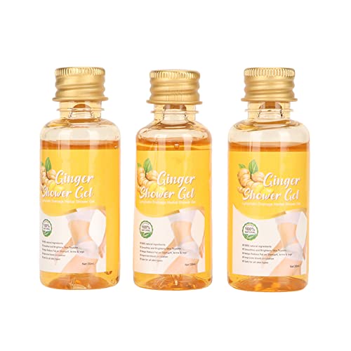 Generic Bagnoschiuma Allo Zenzero, Gel Doccia Nutriente e Idratante, Migliora la Circolazione, Riduce L'affaticamento, Schiarisce la Pelle, 3x30 Ml