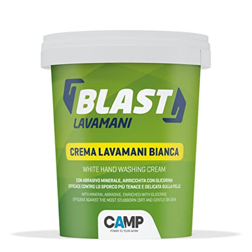 CAMP BLAST Crema Lavamani Bianca, con Abrasivi Naturali, per Sporchi Difficili, con Glicerina, 1000 ml
