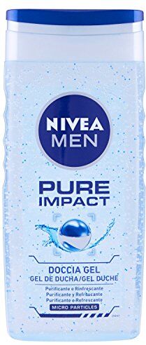 NIVEA Men Pure Impact Doccia Gel con Micro Particelle, 250 ml, Confezione da 3