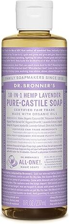 Dr. Bronner's Sapone liquido biologico alla lavanda pura-castiglia, 237 ml