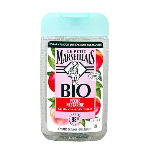 Le Petit Marseillais Gel doccia biologico, rinfrescante, pH neutro, pesca nettarina, 250 ml