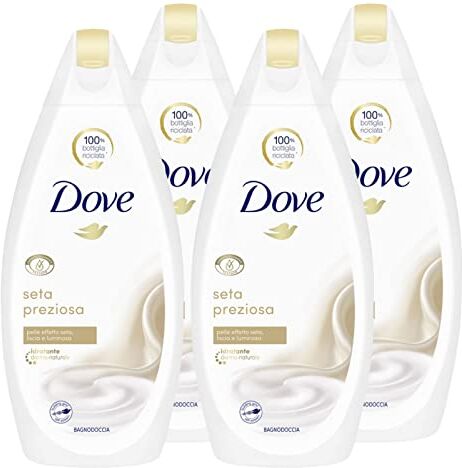 Dove 4x  Bagnodoccia Idratante Seta Preziosa Bagnoschiuma Pelle Effetto Seta 4 Flaconi da 450 ml