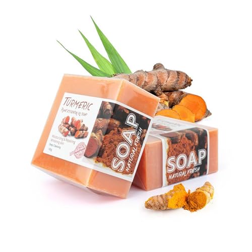 Generic Saponi curcuma per viso e corpo – Sapone doccia per tutti i tipi di pelle – Sapone naturale come gel doccia solido e shampoo solido – Premium Soap Bar – Brocca doccia naturale come gel doccia solido