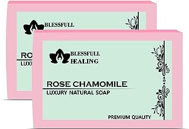 Blessfull Healing Organic Rose Camomilla Sapone Naturale Fatto A Mano Di Lusso (125 Grammi / 4,4 OZ) (Confezione Da 2)